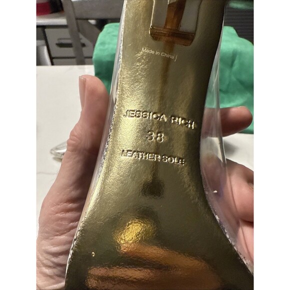 Jessica Rich Sz 38 (7.5 US) So Fancy Snake Print Stiletto Vinyl Heels & Dust Bag - Picture 4 of 13